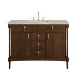 Kinnsden 48" Single Vanity, Sable Oak w/ 3 CM Tajnar Eclos Top w/FreePower Wireless Charger