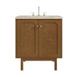 Laurent 30" Single Vanity, Honey Oak w/ 3 CM Tajnar Eclos Top