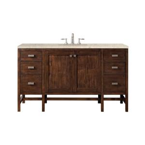 Addison 60" Single Vanity, Mid-Century Acacia, w/ 3 CM Tajnar Eclos Top