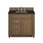 Bristol 36" Single Vanity, Saddle Brown, w/ 3 CM Phantome Eclos Top