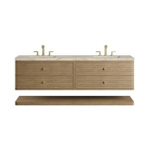 Allamari 72" Double Vanity, Dune Mist w/ 3 CM Tajnar Eclos Top w/FreePower Wireless Charger