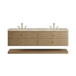 Allamari 72" Double Vanity, Dune Mist w/ 3 CM Tajnar Eclos Top w/FreePower Wireless Charger
