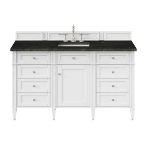 Brittany 60" Single Vanity in Bright White, w/ 3 CM Phantome Eclos Top