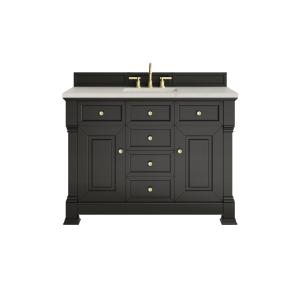 Brookfield 48" Single Vanity, Black Onyx, w/ 3 CM Siberian Silestone Top