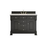 Brookfield 48" Single Vanity, Black Onyx, w/ 3 CM Siberian Silestone Top