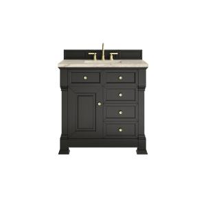 Brookfield 36" Single Vanity, Black Onyx, w/ 3 CM Tajnar Eclos Top