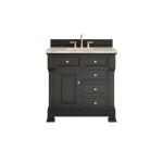 Brookfield 36" Single Vanity, Black Onyx, w/ 3 CM Tajnar Eclos Top