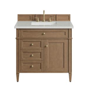 Brittany 36" Single Vanity, Pecan w/ 3 CM Lime Delight Silestone Top