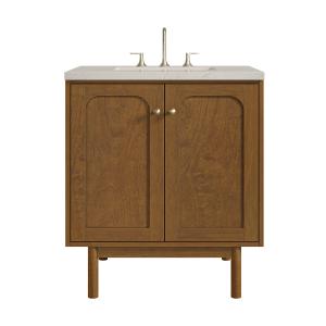 Laurent 30" Single Vanity, Honey Oak w/ 3 CM Siberian Silestone Top