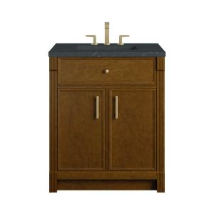 Bellshire 30" Single Vanity, Honey Oak w/ 3 CM Charcoal Soapstone Silestone Top