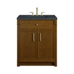 Bellshire 30" Single Vanity, Honey Oak w/ 3 CM Charcoal Soapstone Silestone Top