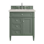 Brittany 30" Single Vanity, Smokey Celadon, w/ 3 CM Siberian Silestone Top
