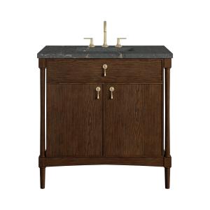 Kinnsden 36" Single Vanity, Sable Oak w/ 3 CM Parisien Bleu Silestone Top