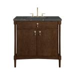 Kinnsden 36" Single Vanity, Sable Oak w/ 3 CM Parisien Bleu Silestone Top