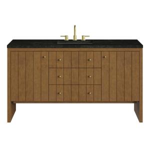 Hudson 60" Single Vanity, Honey Oak w/ 3 CM Phantome Eclos Top