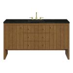 Hudson 60" Single Vanity, Honey Oak w/ 3 CM Phantome Eclos Top