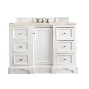 De Soto 48" Single Vanity, Bright White, w/ 3 CM Tajnar Eclos Top