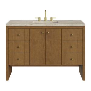 Hudson 48" Single Vanity, Honey Oak w/ 3 CM Tajnar Eclos Top