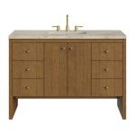 Hudson 48" Single Vanity, Honey Oak w/ 3 CM Tajnar Eclos Top