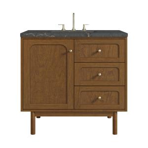Laurent 36" Single Vanity, Honey Oak w/ 3 CM Parisien Bleu Silestone Top