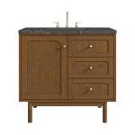 Laurent 36" Single Vanity, Honey Oak w/ 3 CM Parisien Bleu Silestone Top
