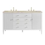 Myrrin 60" Double Vanity, Bright White, w/ 3 CM Tajnar Eclos Top