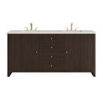 Gracyn 72" Double Vanity, Sable, w/ 3 CM Siberian Silestone Widespread Top