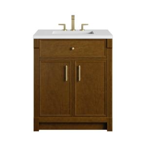 Bellshire 30" Single Vanity, Honey Oak w/ 3 CM White Zeus Silestone Top