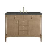 Kinnsden 48" Single Vanity, Weathered Oak w/ 3 CM Parisien Bleu Silestone Top