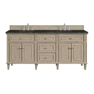 Lorelai 72" Double Vanity, Whitewashed Oak, w/ 3 CM Phantome Eclos Top