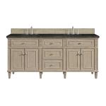 Lorelai 72" Double Vanity, Whitewashed Oak, w/ 3 CM Phantome Eclos Top
