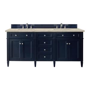 Brittany 72" Double Vanity, Victory Blue, w/ 3 CM Tajnar Eclos Top w/FreePower Wireless Charger