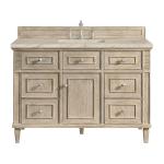 Lorelai 48" Single Vanity, Whitewashed Oak, w/ 3 CM Tajnar Eclos Top