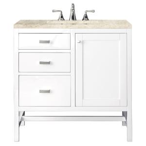 Addison 36" Single Vanity, Glossy White, w/ 3 CM Tajnar Eclos Top