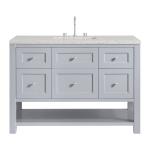 Breckenridge 48" Single Vanity, Serenity Blue, w/ 3 CM Eternal Jasmine Pearl Quartz Top w/FreePower Wireless Charger