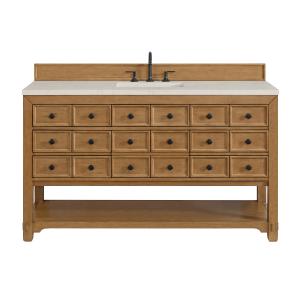 Malibu 60" Single Vanity, Amber Birch, w/ 3 CM Siberian Silestone Top