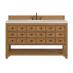 Malibu 60" Single Vanity, Amber Birch, w/ 3 CM Siberian Silestone Top