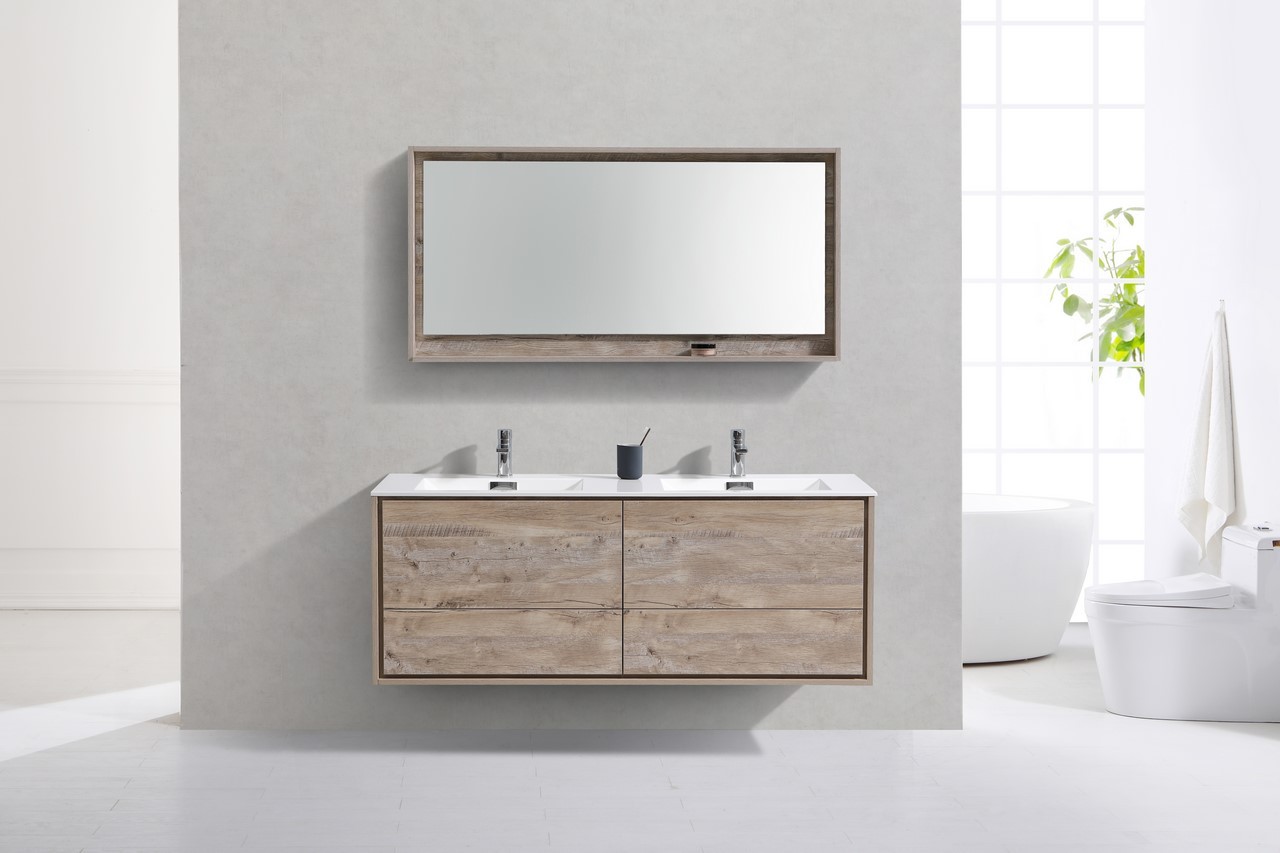 DeLusso Double Sink Modern Bathroom Vanity
