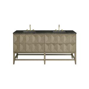 Emmeline 72" Double Vanity, Pebble Oak, w/ 3 CM Phantome Eclos Top