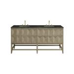 Emmeline 72" Double Vanity, Pebble Oak, w/ 3 CM Phantome Eclos Top