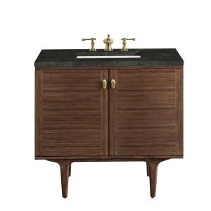 Amberly 36" Single Vanity, Mid-Century Walnut, w/ 3 CM Phantome Eclos Top