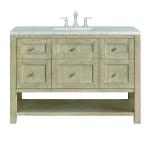 Breckenridge 48" Single Vanity, Whitewashed Oak w/ 3 CM Eternal Jasmine Pearl Silestone Top w/FreePower Wireless Charger
