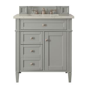 Brittany 30" Single Vanity, Urban Gray, w/ 3 CM Siberian Silestone Top