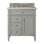Brittany 30" Single Vanity, Urban Gray, w/ 3 CM Siberian Silestone Top