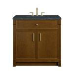 Bellshire 36" Single Vanity, Honey Oak w/ 3 CM Charcoal Soapstone Silestone Top