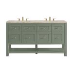 Breckenridge 60" Double Vanity, Smokey Celadon, w/ 3 CM Tajnar Eclos Top