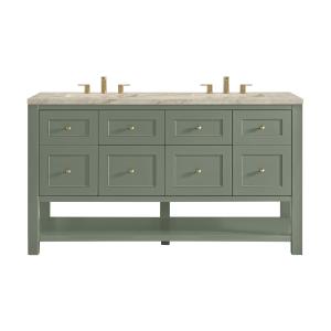 Breckenridge 60" Double Vanity, Smokey Celadon, w/ 3 CM Tajnar Eclos Top w/FreePower Wireless Charger