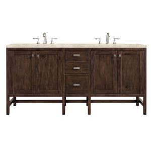 Addison 72" Double Vanity, Mid-Century Acacia, w/ 3 CM Tajnar Eclos Top