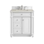Bristol 30" Single Vanity, Bright White, w/ 3 CM Siberian Silestone Top