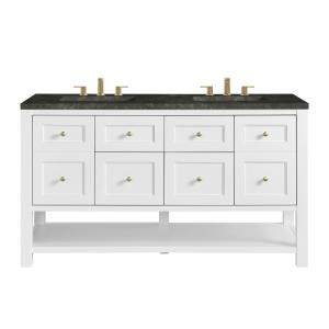 Breckenridge 60" Double Vanity, Bright White, w/ 3 CM Phantome Eclos Top